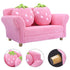 Kids Sofa Strawberry Designed Armrest Lounge Couch w/2 Pillow childrensterritory