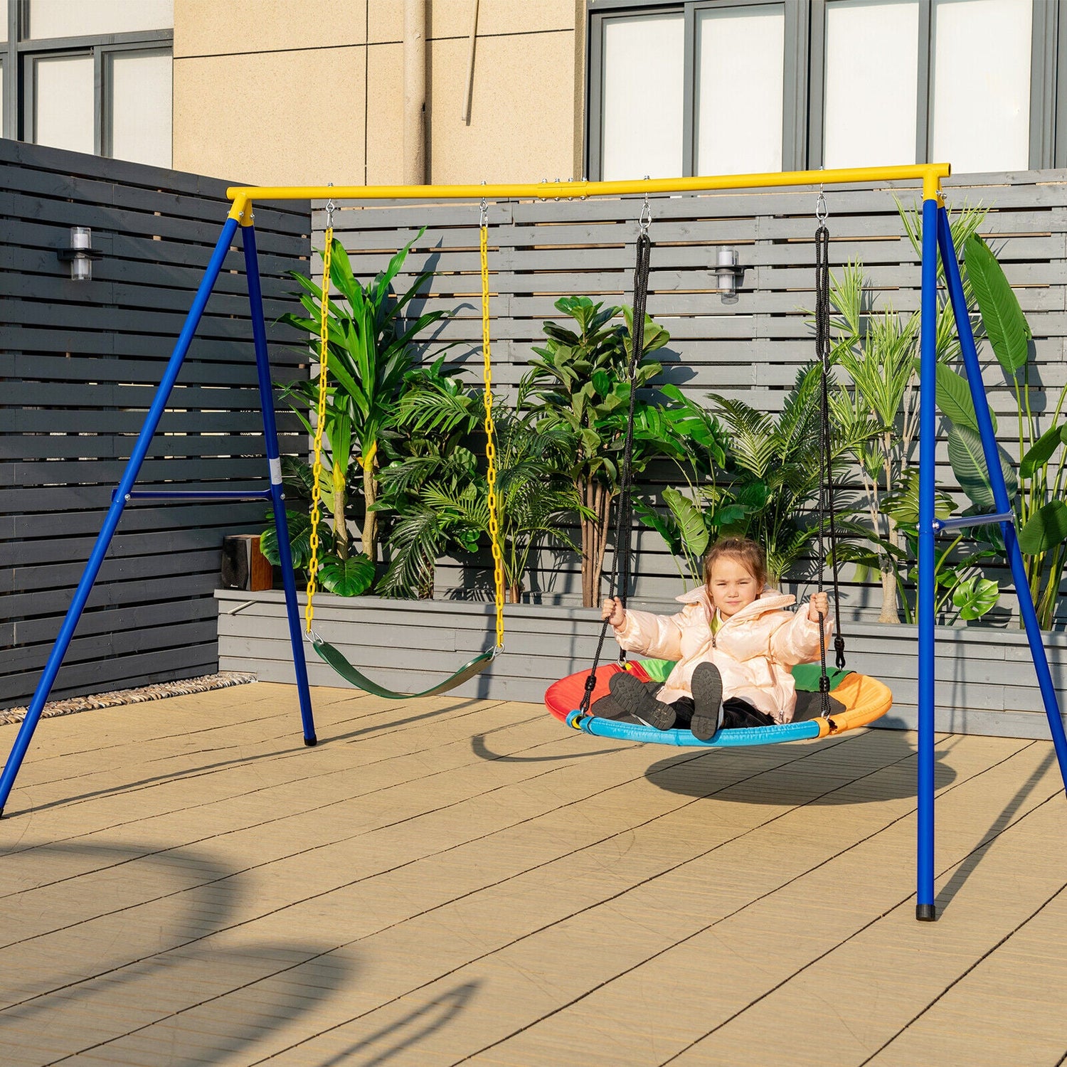 Kids Swing Frame Stand with 2 Swing Set childrensterritory