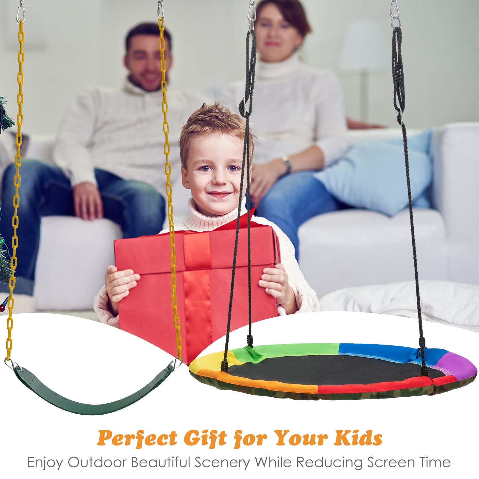 Kids Swing Frame Stand with 2 Swing Set childrensterritory