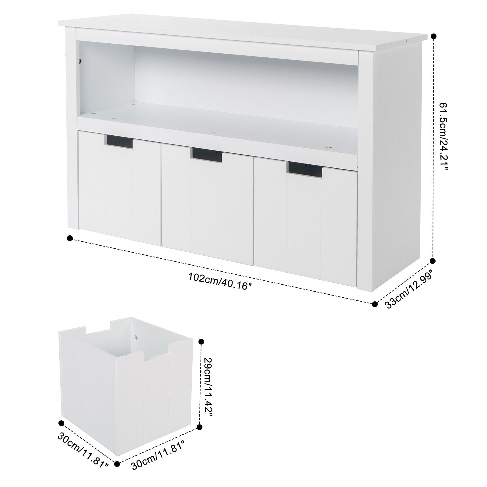 Kids Toy Storage Cabinet with 3 Rolling Toy Box childrensterritory