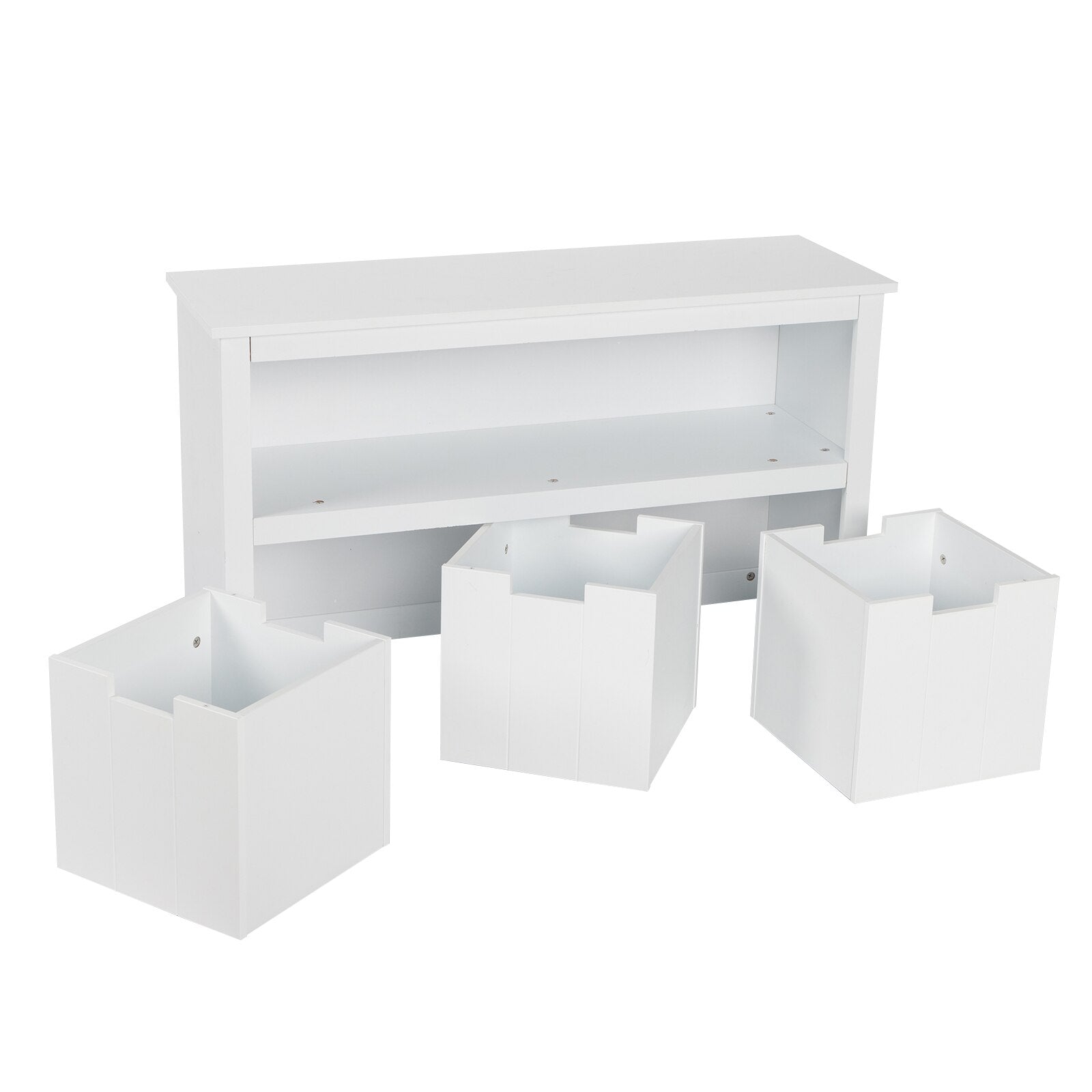 Kids Toy Storage Cabinet with 3 Rolling Toy Box childrensterritory