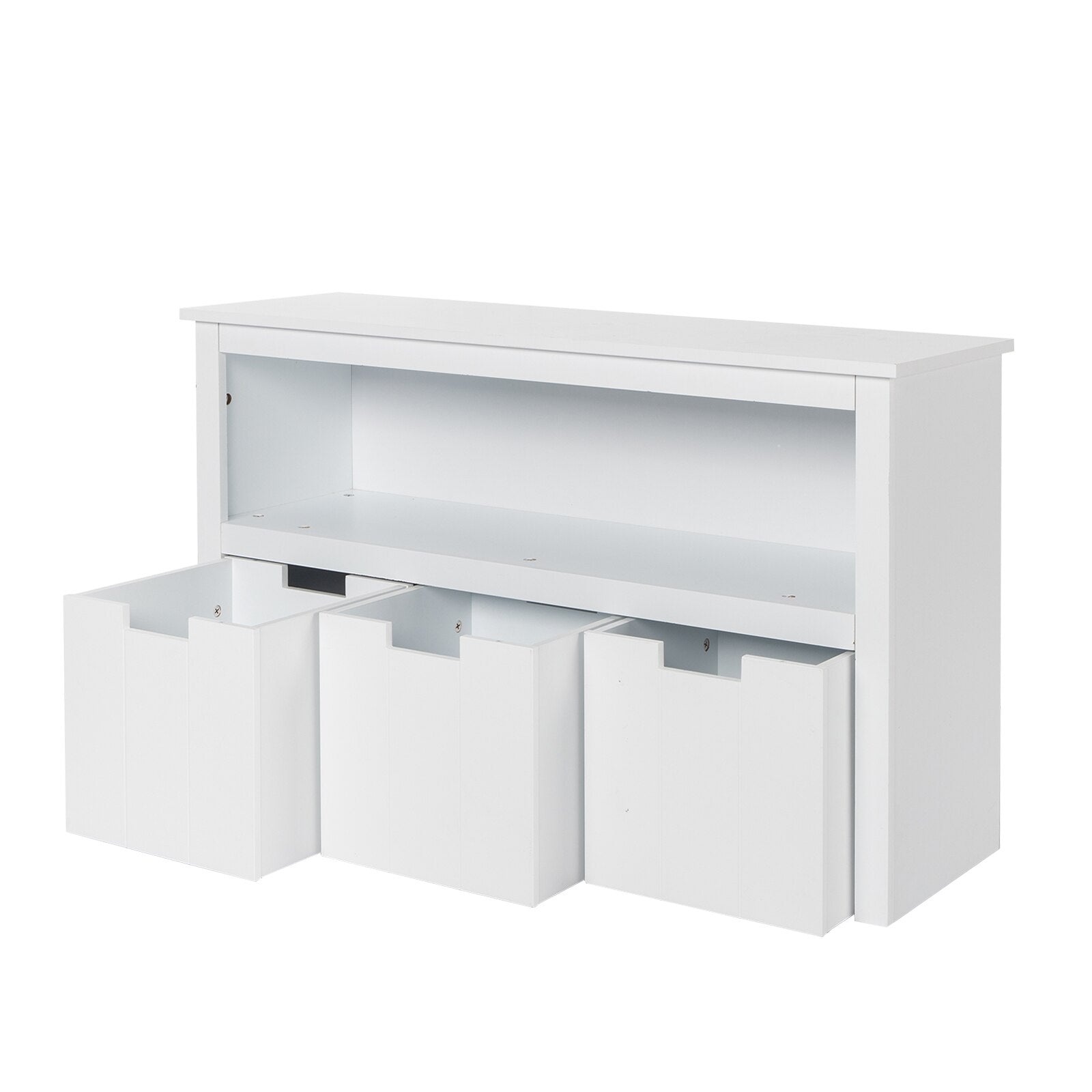 Kids Toy Storage Cabinet with 3 Rolling Toy Box childrensterritory