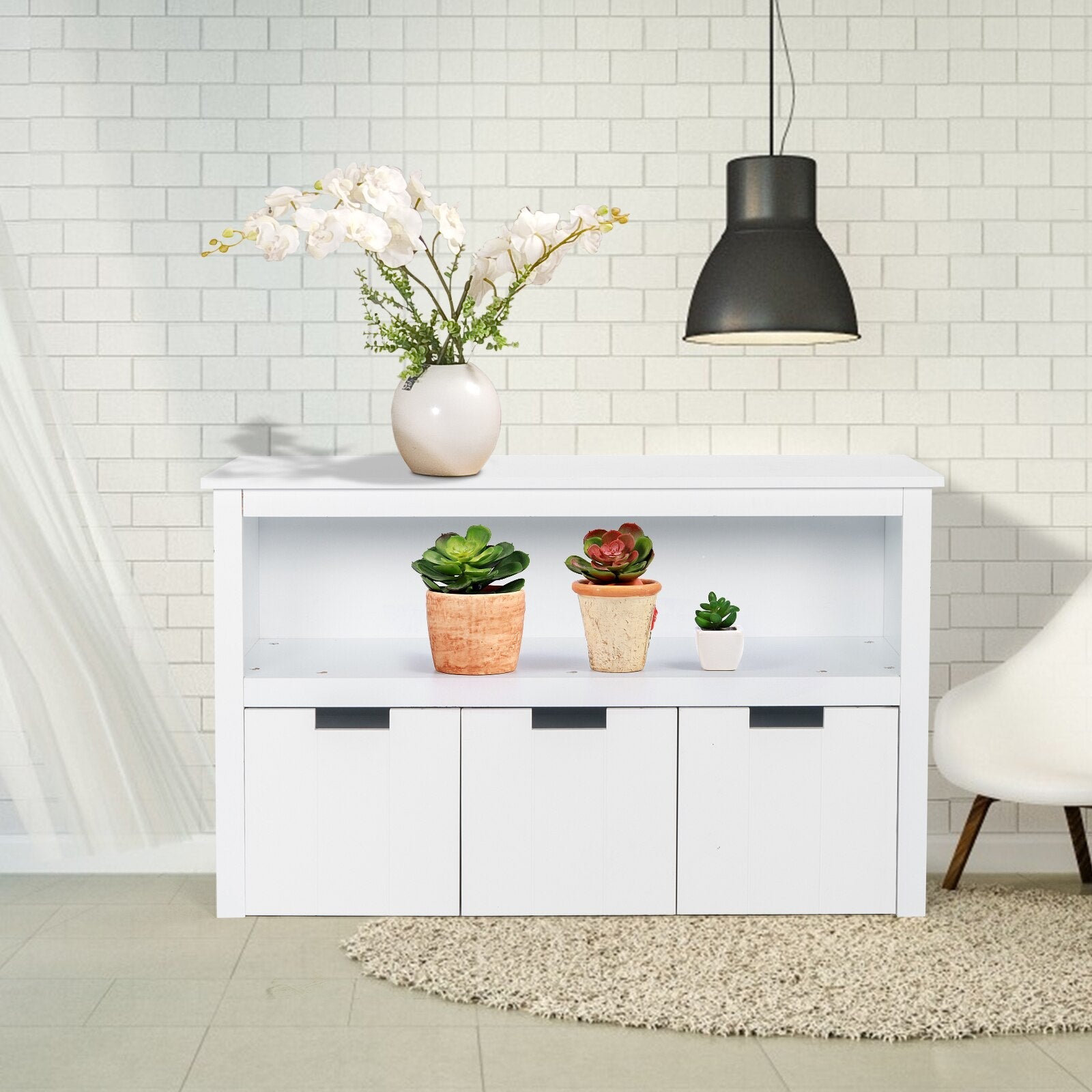 Kids Toy Storage Cabinet with 3 Rolling Toy Box childrensterritory