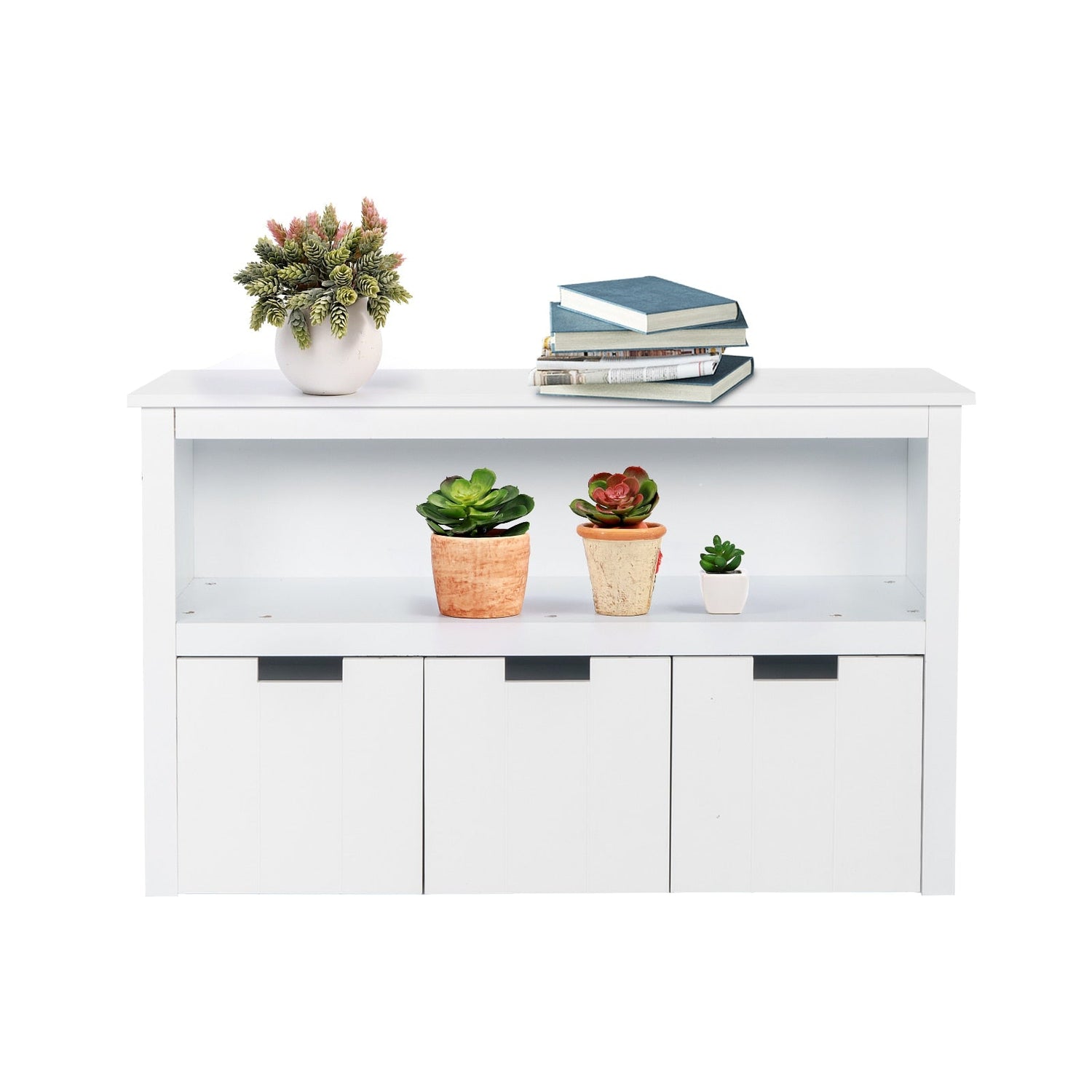 Kids Toy Storage Cabinet with 3 Rolling Toy Box childrensterritory