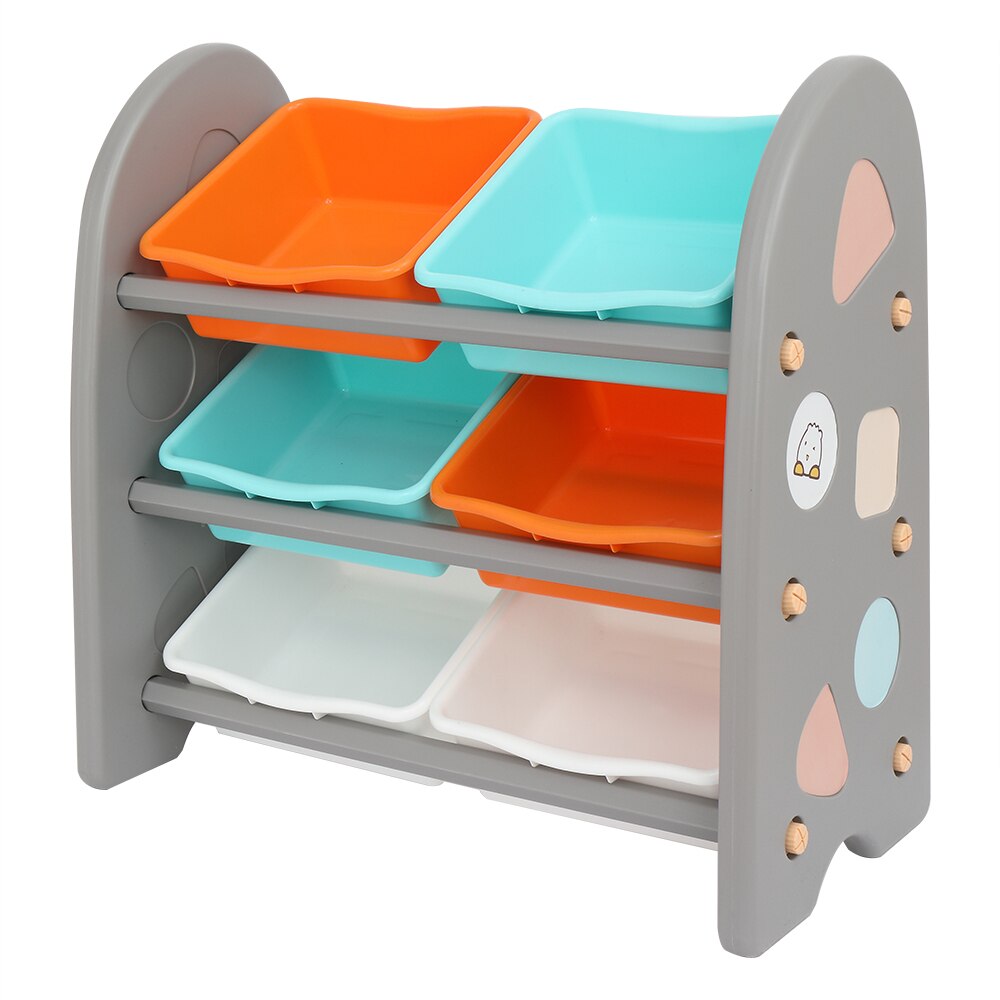 Kids Toy Storage Stand with 6 Removable Bins childrensterritory