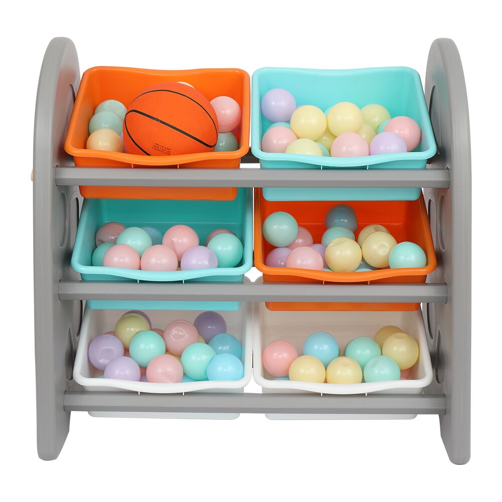 Kids Toy Storage Stand with 6 Removable Bins childrensterritory