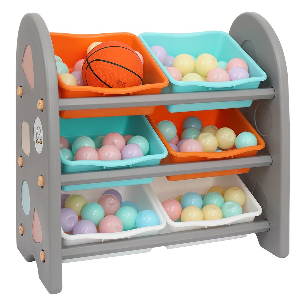 Kids Toy Storage Stand with 6 Removable Bins childrensterritory