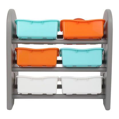 Kids Toy Storage Stand with 6 Removable Bins childrensterritory