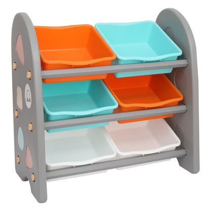 Kids Toy Storage Stand with 6 Removable Bins childrensterritory