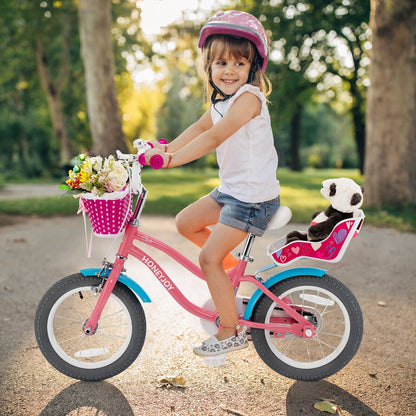 Kids Trenddy Bicycle w/Training Wheels &amp; Basket for Boys &amp; Girls childrensterritory