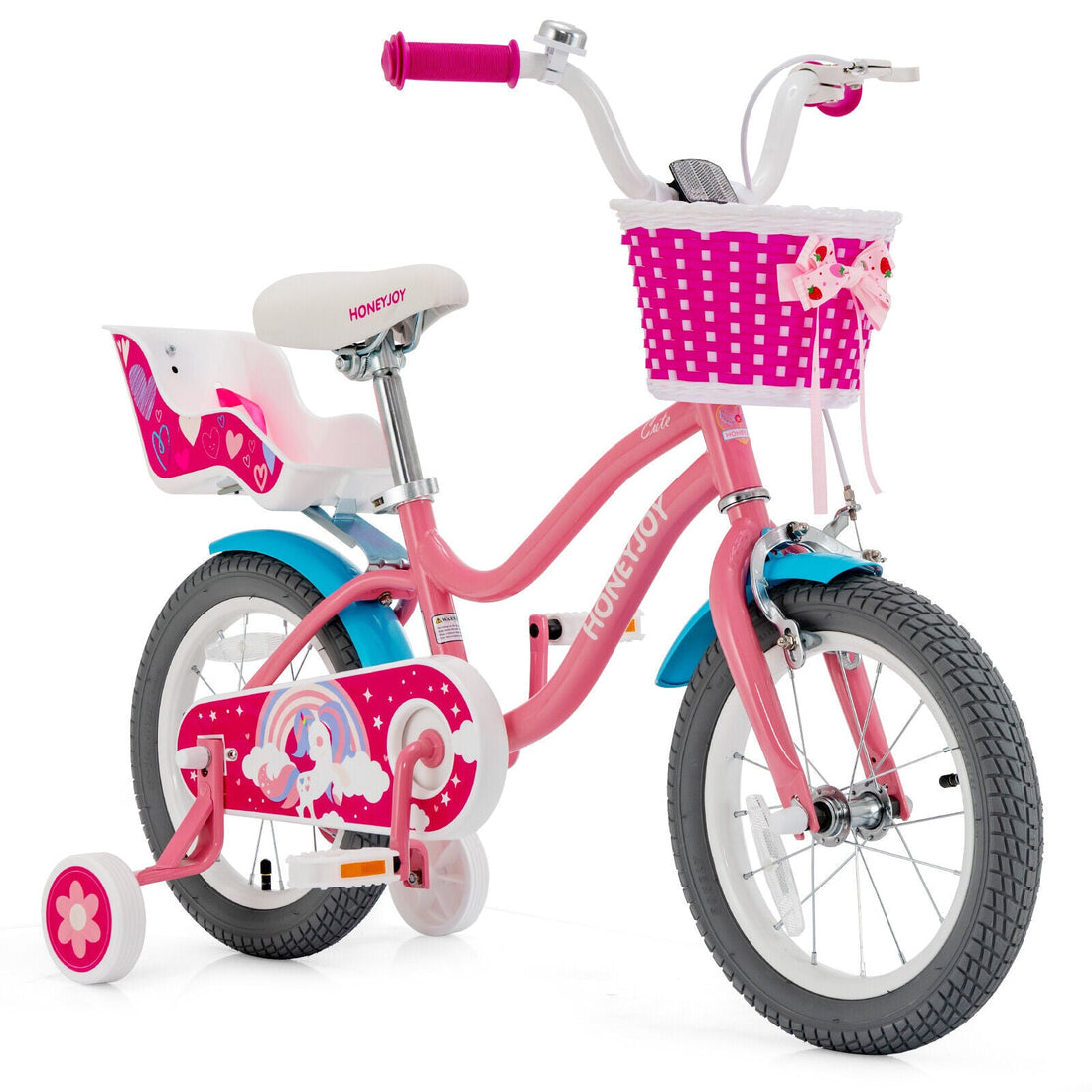Kids Trenddy Bicycle w/Training Wheels &amp; Basket for Boys &amp; Girls childrensterritory