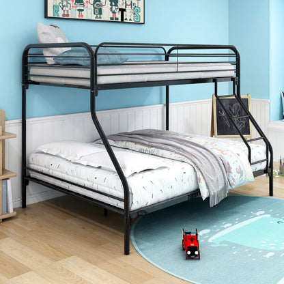 Kids Twin-Over-Full Bunk Metal Bed Frame with Ladder childrensterritory
