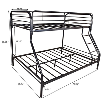 Kids Twin-Over-Full Bunk Metal Bed Frame with Ladder childrensterritory