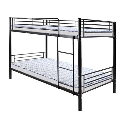 Kids Twin Size Iron Bunk Bed with Ladder childrensterritory