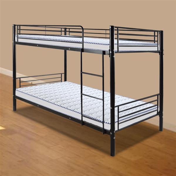 Kids Twin Size Iron Bunk Bed with Ladder childrensterritory