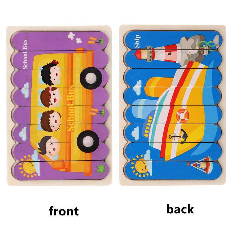 Kids Two-sided 3D Wood Jigsaw Puzzle Toy childrensterritory