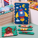 Kids Two-sided 3D Wood Jigsaw Puzzle Toy childrensterritory