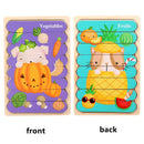 Kids Two-sided 3D Wood Jigsaw Puzzle Toy childrensterritory
