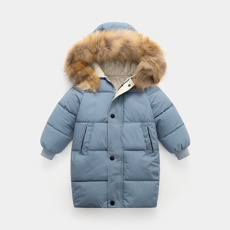 Kids Warm Thick Fur Hooded Coat For Boys/Girls childrensterritory