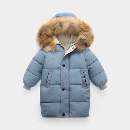Kids Warm Thick Fur Hooded Coat For Boys/Girls childrensterritory
