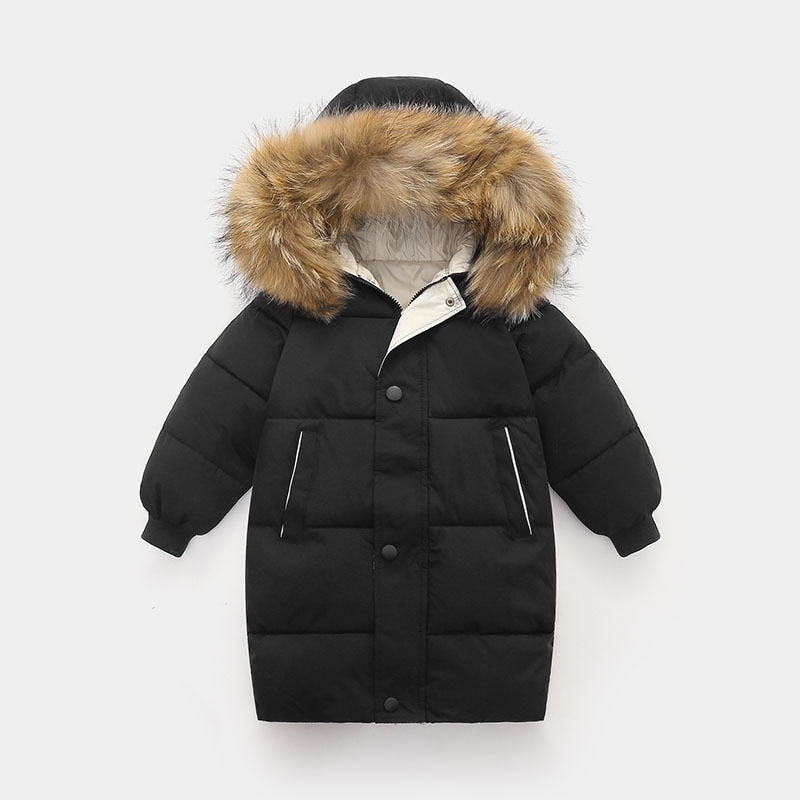 Kids Warm Thick Fur Hooded Coat For Boys/Girls childrensterritory