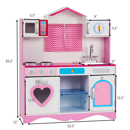 Kids Wooden Cooking Pretend Kitchen Toy Play Set childrensterritory