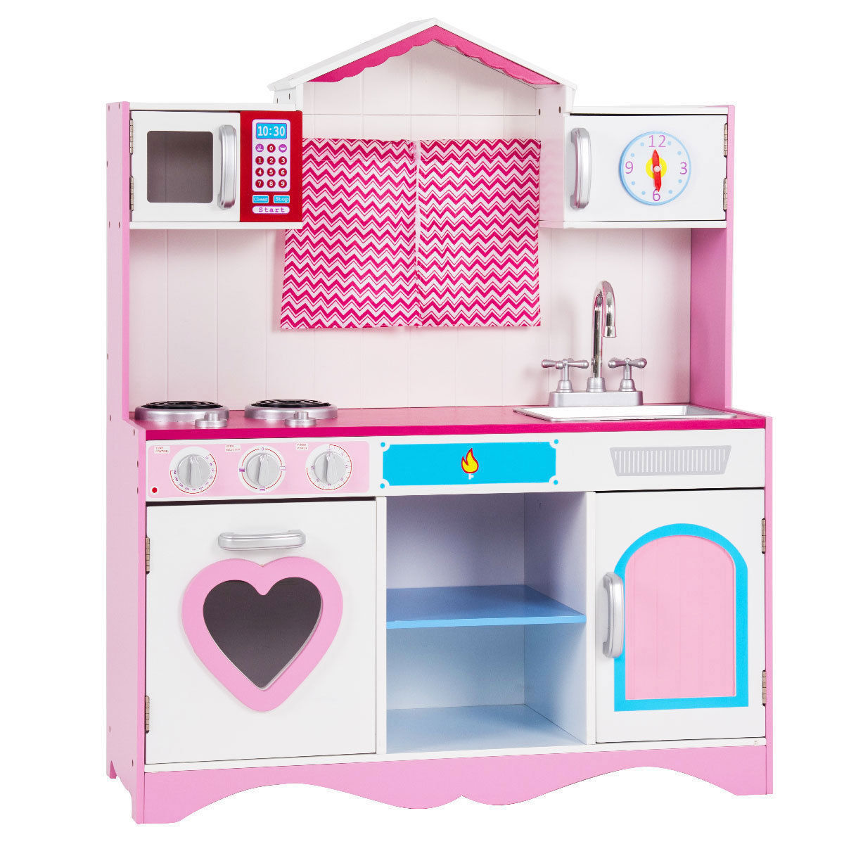 Kids Wooden Cooking Pretend Kitchen Toy Play Set childrensterritory