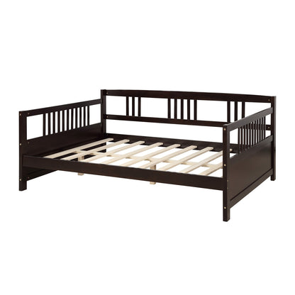 Kids Wooden Full Size Bed Frame with 10 Slats childrensterritory