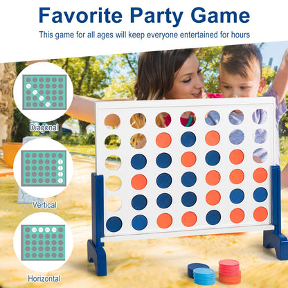 Kids/Adults 4 In A Row Connect Wood Board Game w/ Carry Bag childrensterritory