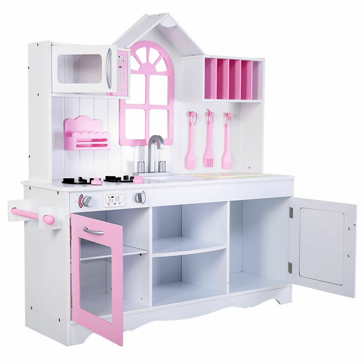 Kids/Toddler Wooden Cooking Pretend Kitchen Play Set childrensterritory