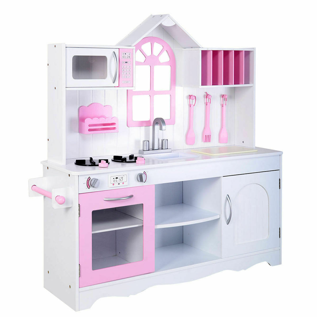 Kids/Toddler Wooden Cooking Pretend Kitchen Play Set childrensterritory