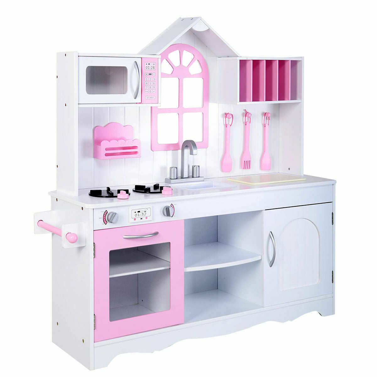 Kids/Toddler Wooden Cooking Pretend Kitchen Play Set childrensterritory