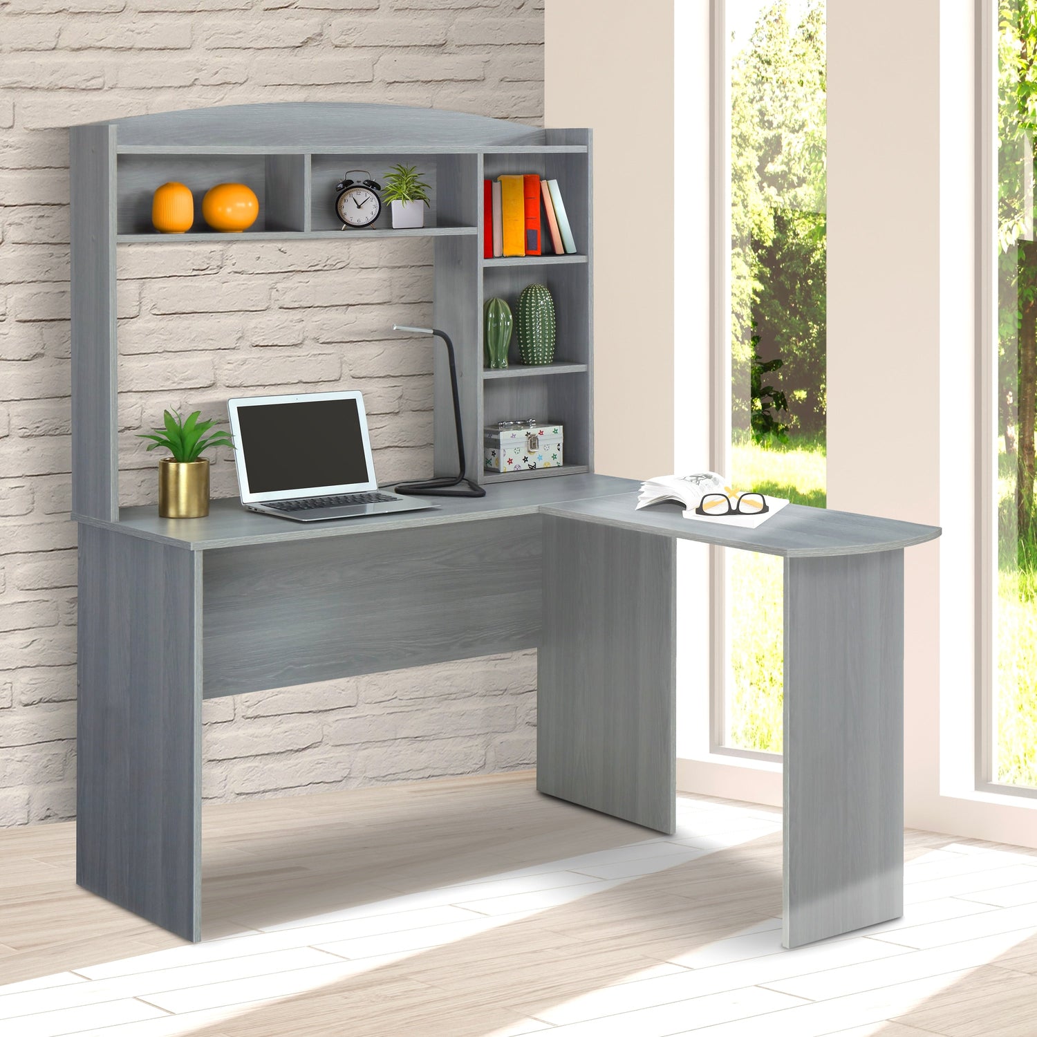 L-Shaped Modern Design Wooden Hutch Office/Study Desk childrensterritory