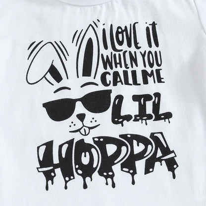 Letter Rabbit Print 2Pcs Easter Clothes for Baby Boys childrensterritory