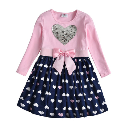 Long Sleeve Cotton Party Dress for Kids Girls childrensterritory