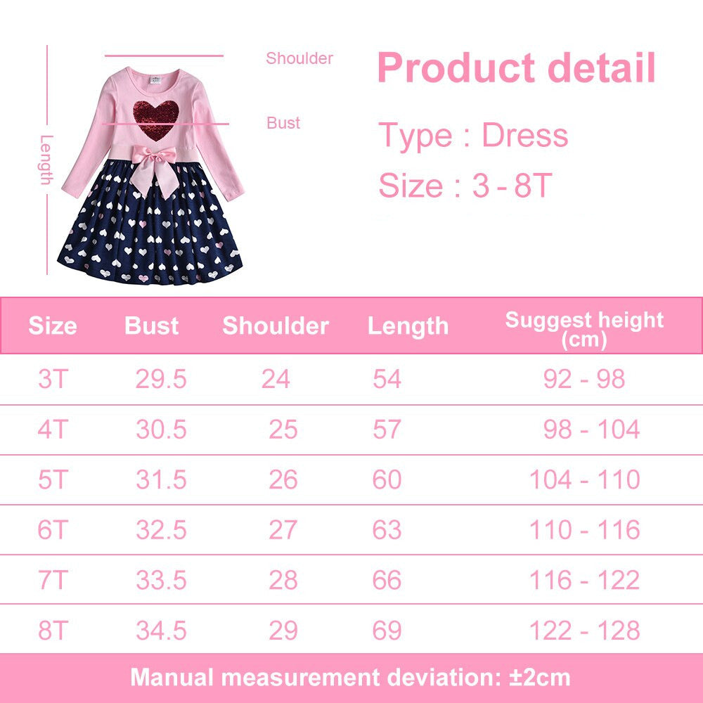 Long Sleeve Cotton Party Dress for Kids Girls childrensterritory