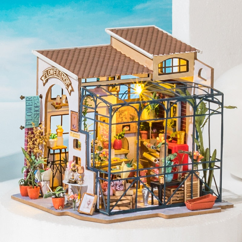 Miniature Wooden Doll House with Furniture Toy for Kids childrensterritory