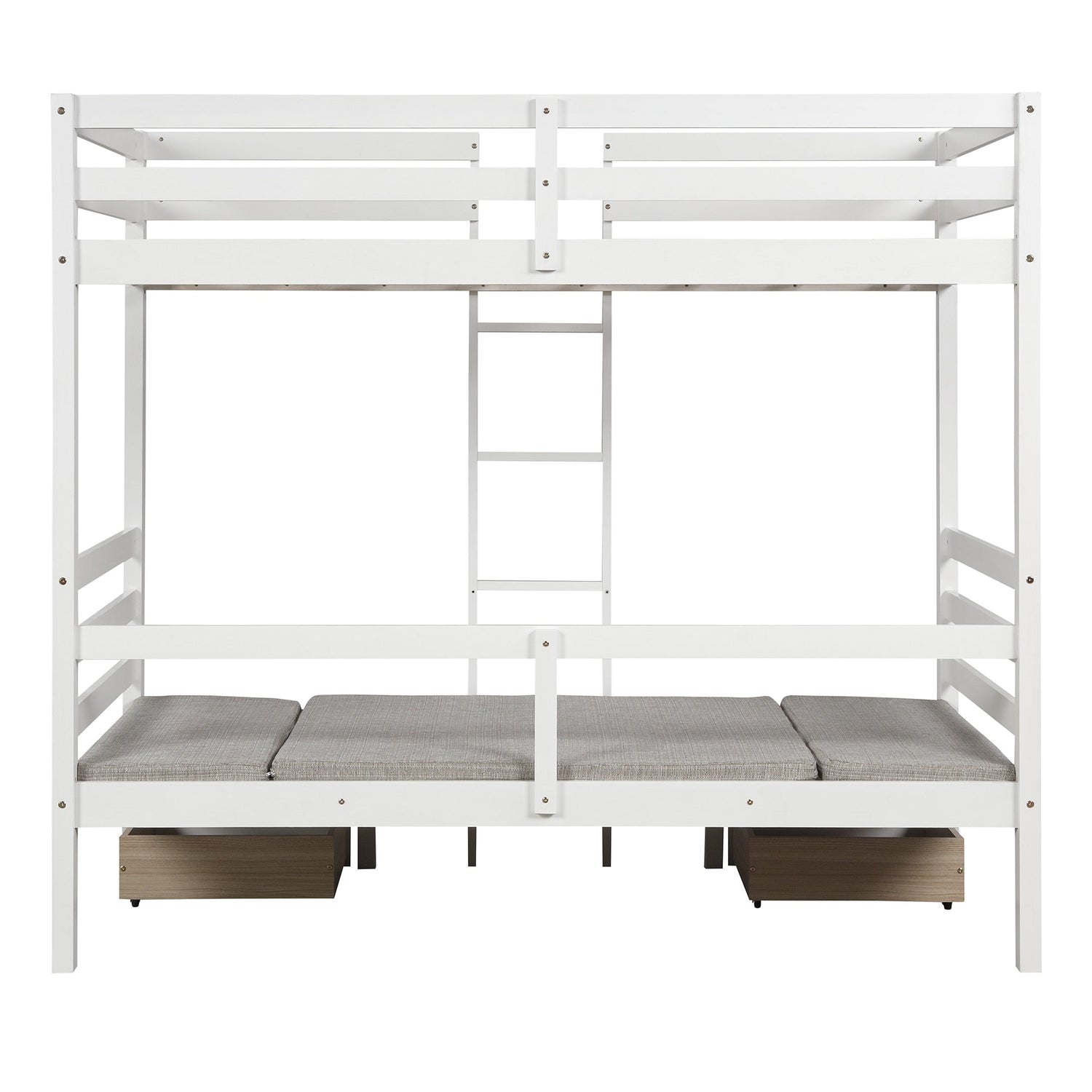 Multi-functional Loft Bed Frame With Free Cushion Sets childrensterritory