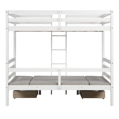 Multi-functional Loft Bed Frame With Free Cushion Sets childrensterritory