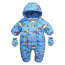 Newborn Baby Plus Velvet Warm Hooded Snowsuit childrensterritory