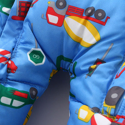 Newborn Baby Plus Velvet Warm Hooded Snowsuit childrensterritory