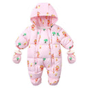 Newborn Baby Plus Velvet Warm Hooded Snowsuit childrensterritory
