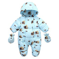 Newborn Baby Plus Velvet Warm Hooded Snowsuit childrensterritory