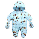 Newborn Baby Plus Velvet Warm Hooded Snowsuit childrensterritory