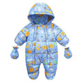 Newborn Baby Plus Velvet Warm Hooded Snowsuit childrensterritory