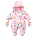 Newborn Baby Plus Velvet Warm Hooded Snowsuit childrensterritory