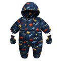 Newborn Baby Plus Velvet Warm Hooded Snowsuit childrensterritory