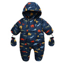 Newborn Baby Plus Velvet Warm Hooded Snowsuit childrensterritory