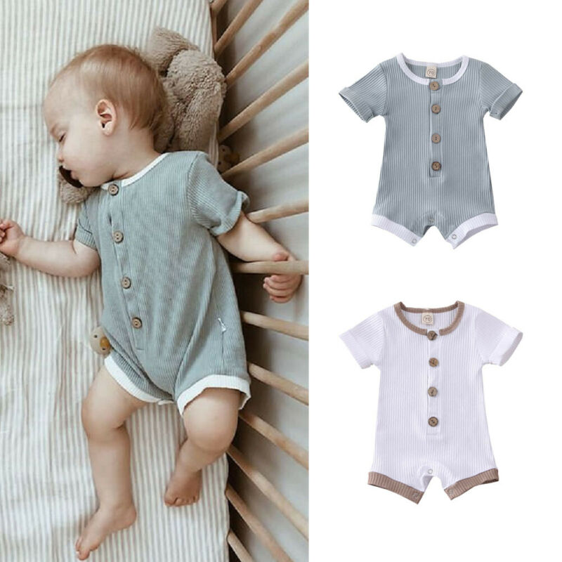 Newborn Boys Girls Short Sleeve Cotton Bodysuit childrensterritory