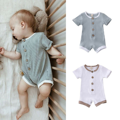 Newborn Boys Girls Short Sleeve Cotton Bodysuit childrensterritory